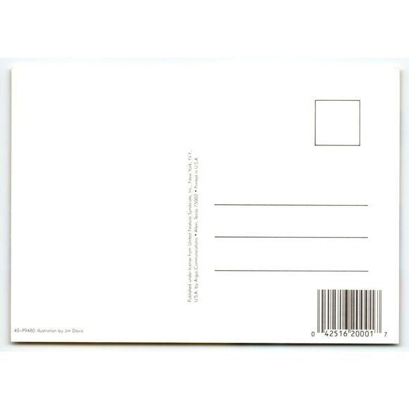 Garfield Postcard Never Too Busy To Write Jim Davis Comic Orange Tabby Cat 1978 - Picture 2 of 2